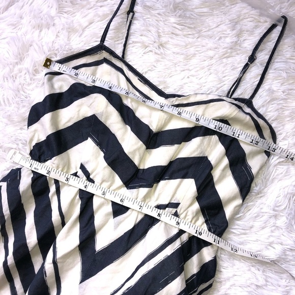 Fossil Chevron Maxi Sleeveless Striped Blue White - Picture 5 of 9